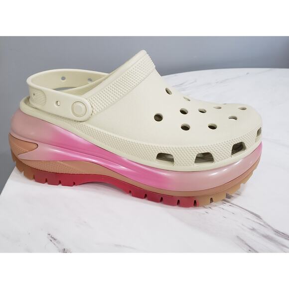 NEW WOMENS 11 - Unisex Crocs Mega Crush Colordip Clog 208988-2Y3 High Heel - Picture 1 of 8